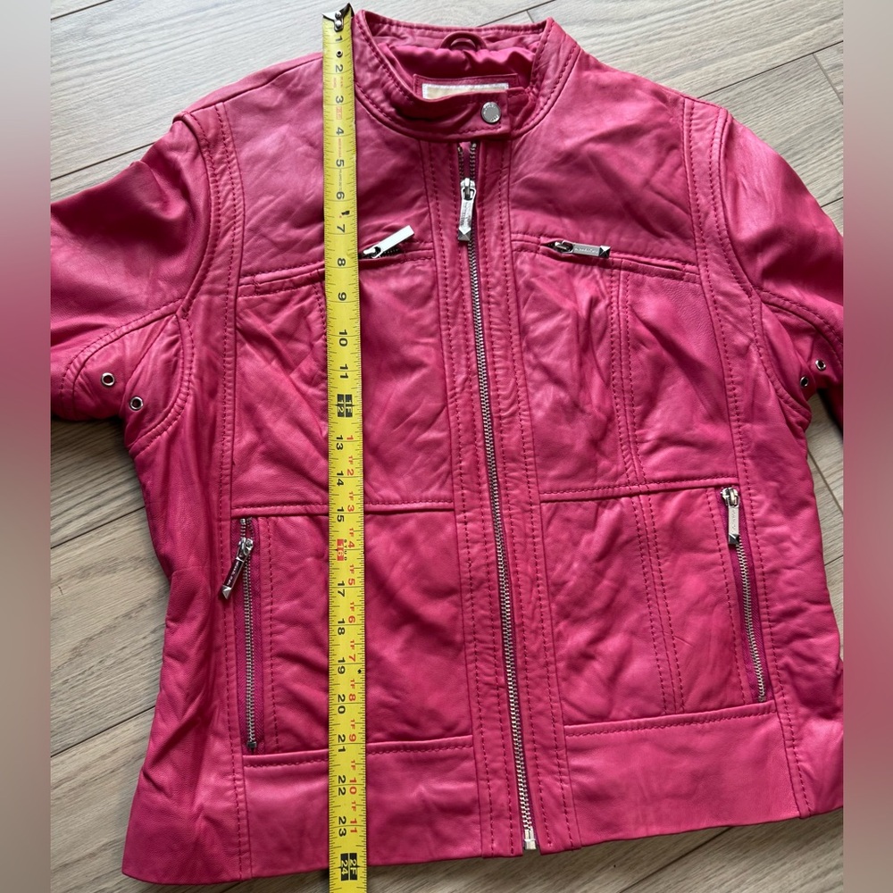 Michael Kors red Leather Jacket - Picture 9 of 9